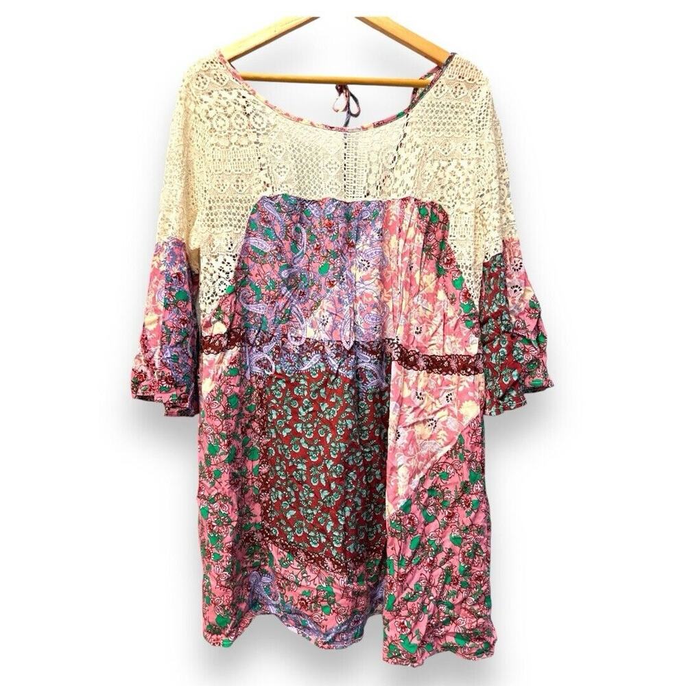 Floral Patchwork Boho Top - Picture 1 of 14